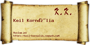 Keil Kornélia névjegykártya